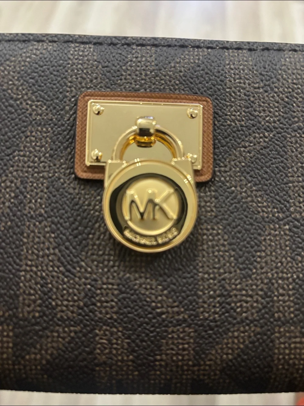Michael Kors Brown Signature Coated Canvas Zip Around Wallet